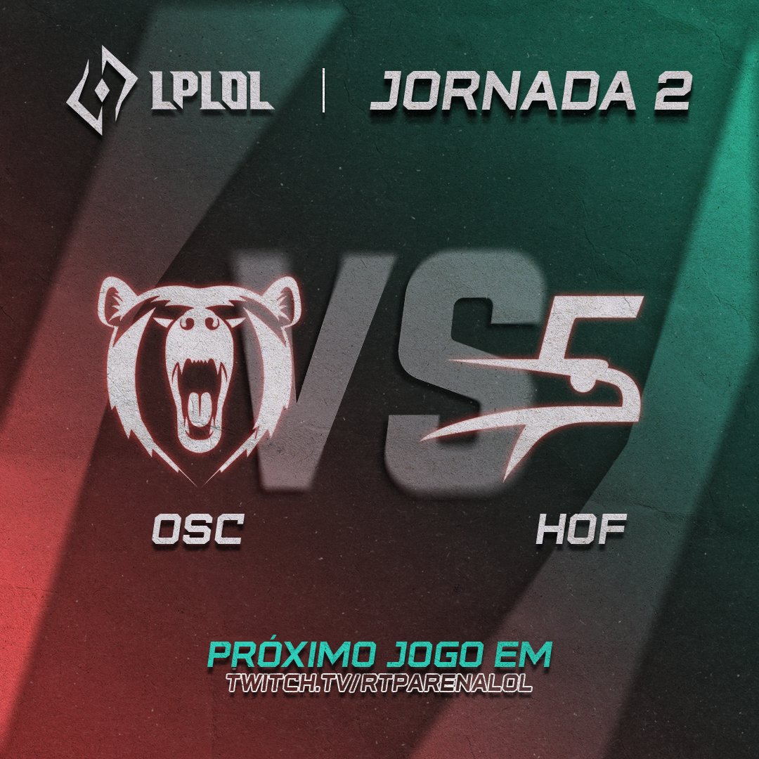 Os nossos casters já estão a abrir a transmissão para o primeiro jogo do dia! 🫡

🎙️: <a href="/o0AC0o/">AC 🗣️🔇</a> 
🎙️: <a href="/Serezinho/">Serê</a> 

<a href="/OdivelasSC/">Odivelas Sports Club</a> 🆚 <a href="/HOF_esports/">HOF | Hurricane Of Feathers</a> 

#LPLOL #LoLnaRTP