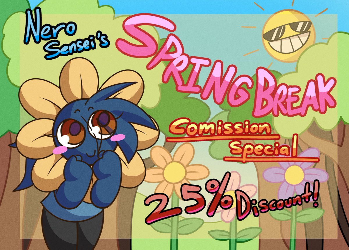 It's Spring Break and I have a little more time on my hands. To celebrate I am running a discount on my com/missions! Feel free to check out the new prices on my Carrd (Link on next post) discount ends on the 30th of april!