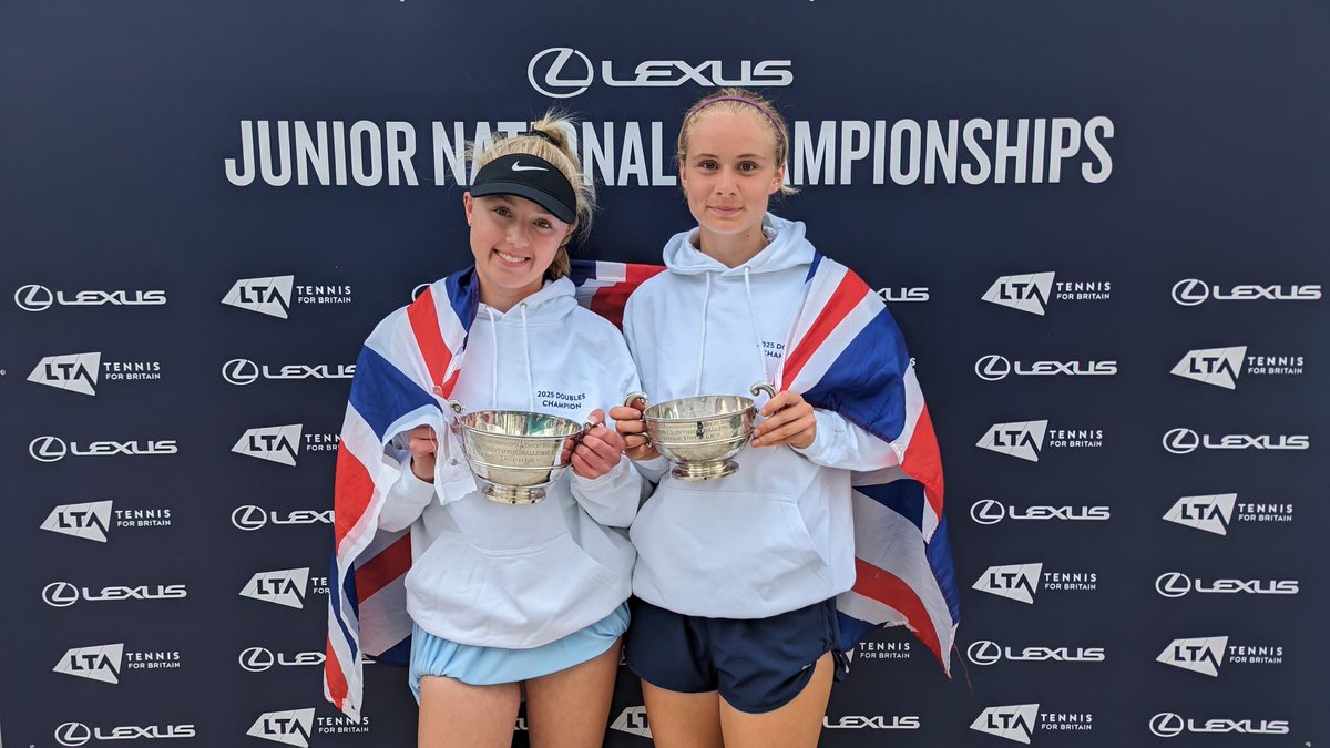 LboroAMSport's tweet photo. Congratulations to Mika (Y11) on her national singles victory and to Hollie (Y11) & her partner on their doubles victory. These wins guarantee them both a place in Wimbledon - just need to do GCSE exams first! #iAmherst #LUNTA 🎾🎾🏆🏆 https://t.co/OM5d4pHASY