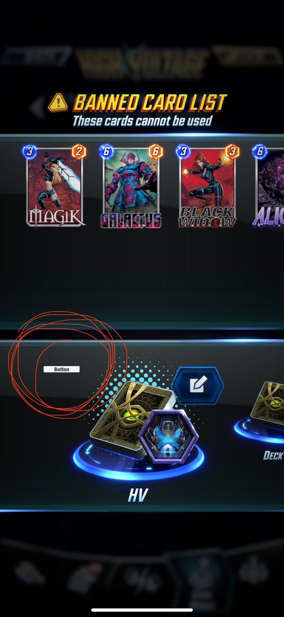 Fixxxer2x4's tweet photo. @MARVELSNAP What’s this button do?? https://t.co/Fz8Dvt19hz