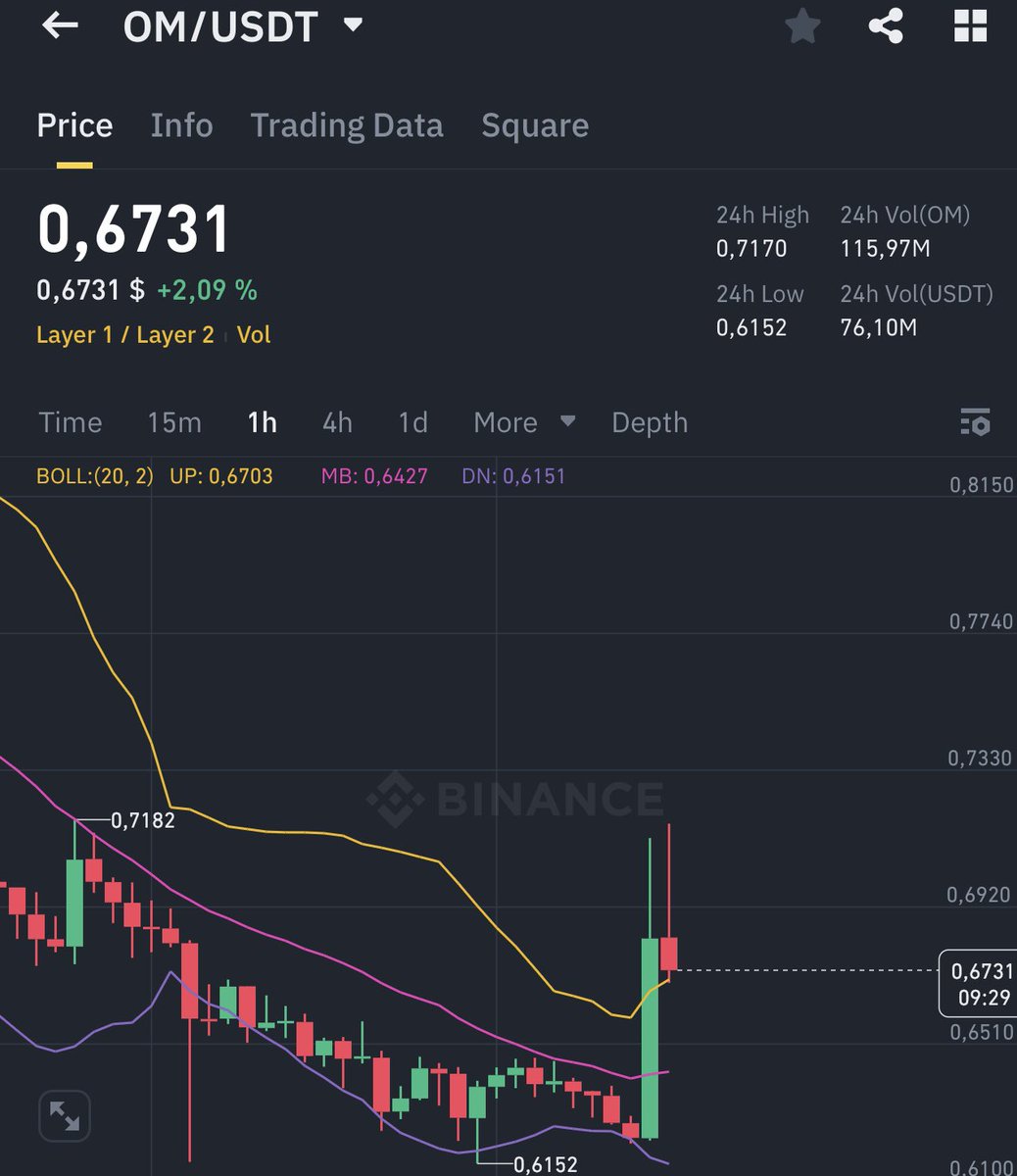 🙂‍↔️ $OM tarafında ekip tahtadan geri alımlara başlamış sonuç olarak paritede 7 sent kadar yükselme gözlemleniyor)) 

Gülelim mi ağlayalım mı bilemedim )