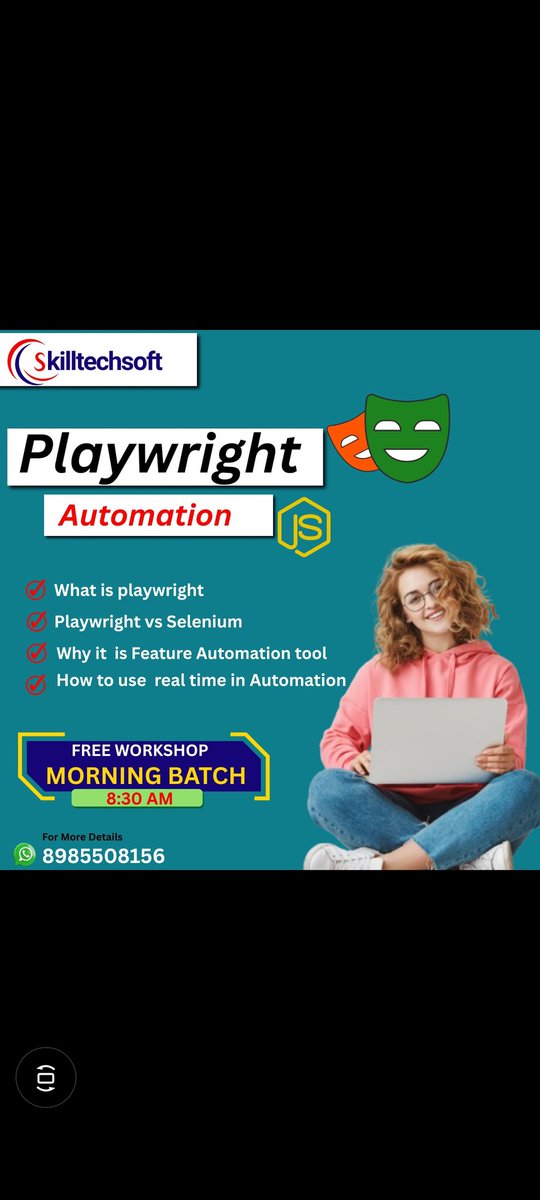 skilltechsoft's tweet image. Want to automate your web testing like a pro?Say hello to Playwright Automation – fast, reliable, and perfect for modern web apps!
#Playwright #AutomationTesting #WebAutomation #EndToEndTesting #QATools #TestingFramework #TestAutomation #DevTools #PlaywrightJS #SDET #Qualitytest