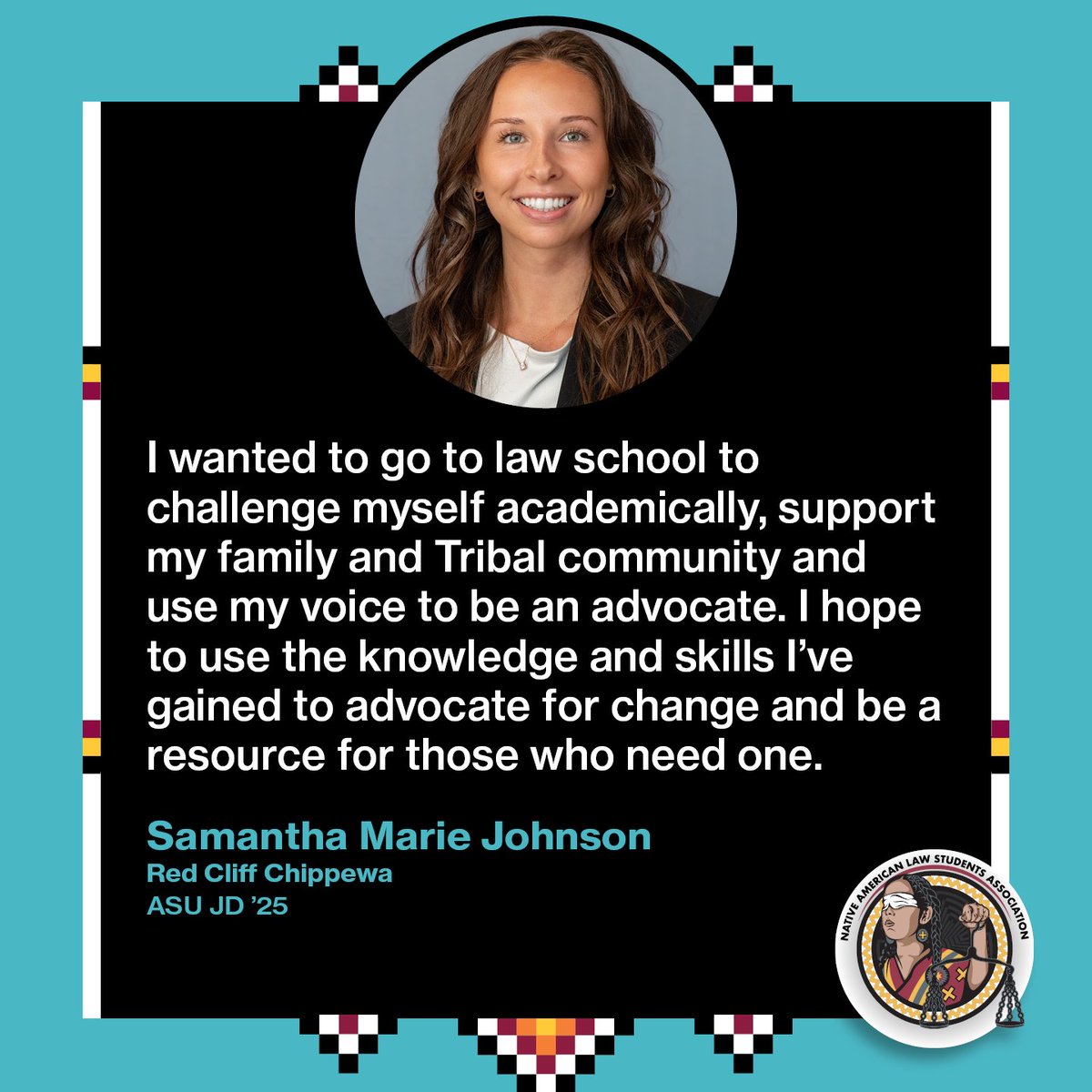We are proud to celebrate Samantha Marie Johnson! 🎉  Named a Willard H. Pedrick Scholar for Spring 2024, externed w/ the Minnesota AG's Office and made meaningful contributions assisting tribal clients through the ILC's Estate Planning Clinic.