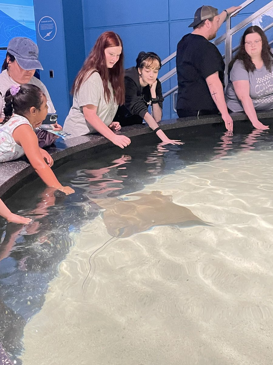 Ms. Morgan, Mrs. Arnold and Mr. Shidell took a group of oceanography students to the Virginia Beach Aquarium to observe the different marine species. #WeAreCuCPS