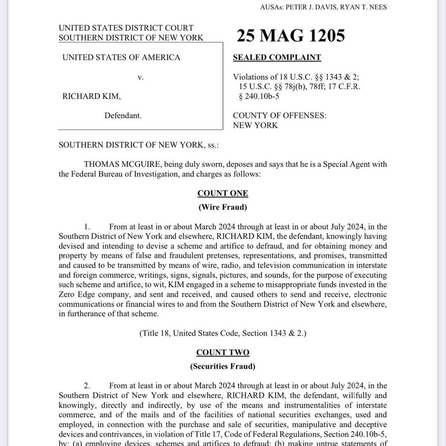 criptoverlord's tweet image. NEW:Richard Kim, founder of crypto casino Zero Edge, has been arrested for defrauding investors and misusing $4.3M in project funds.
Authorities say the money was lost to crypto trading and online gambling
Kim admitted to a gambling addiction and reckless conduct.
#ZeroEdge#Fraud