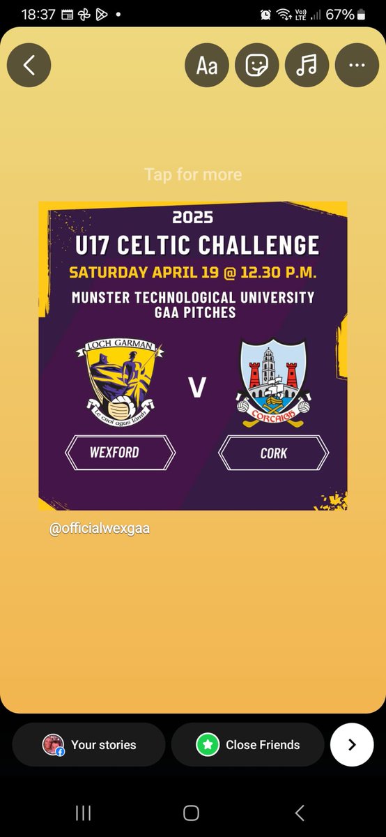 Wishing Conor Harrington and the Cork Celtic Challenge team all the best tomorrow as they play Wexford!