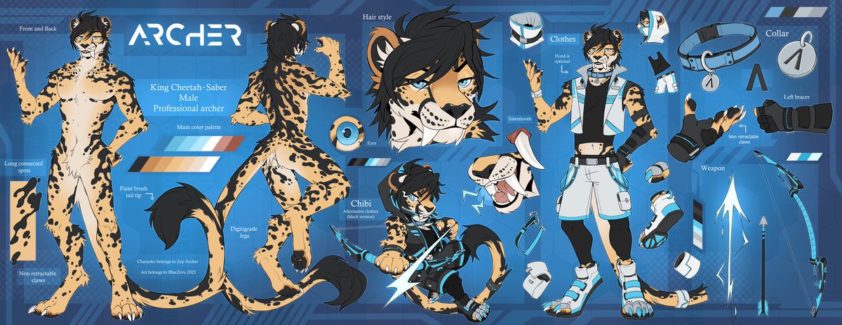 Full ref sheet for <a href="/Zep_Archer/">Zep Archer</a> 🐆✨