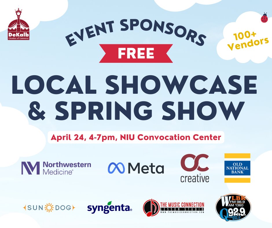 Thank you to our Supporting Sponsors for investing in the Local Showcase &amp; Spring Show happening next Thursday! Be sure to visit them among 100 other vendors at the NIU Convocation Center 4-7pm. We couldn't have this event without them! Learn more at bit.ly/3EGesdr.