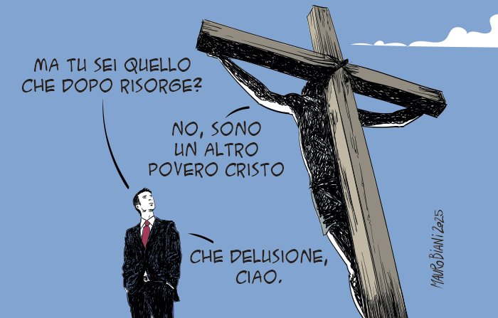 nonsonpago1's tweet photo. .@maurobiani
#venerdisanto #VenerdìSanto #guerre #migranti #prossimo
Ero crocefisso e mi avete detto ciao.
Oggi per @repubblica
#Biani !
#meloniatrump #blob @BlobRai3 https://t.co/mEZP8M3NP5