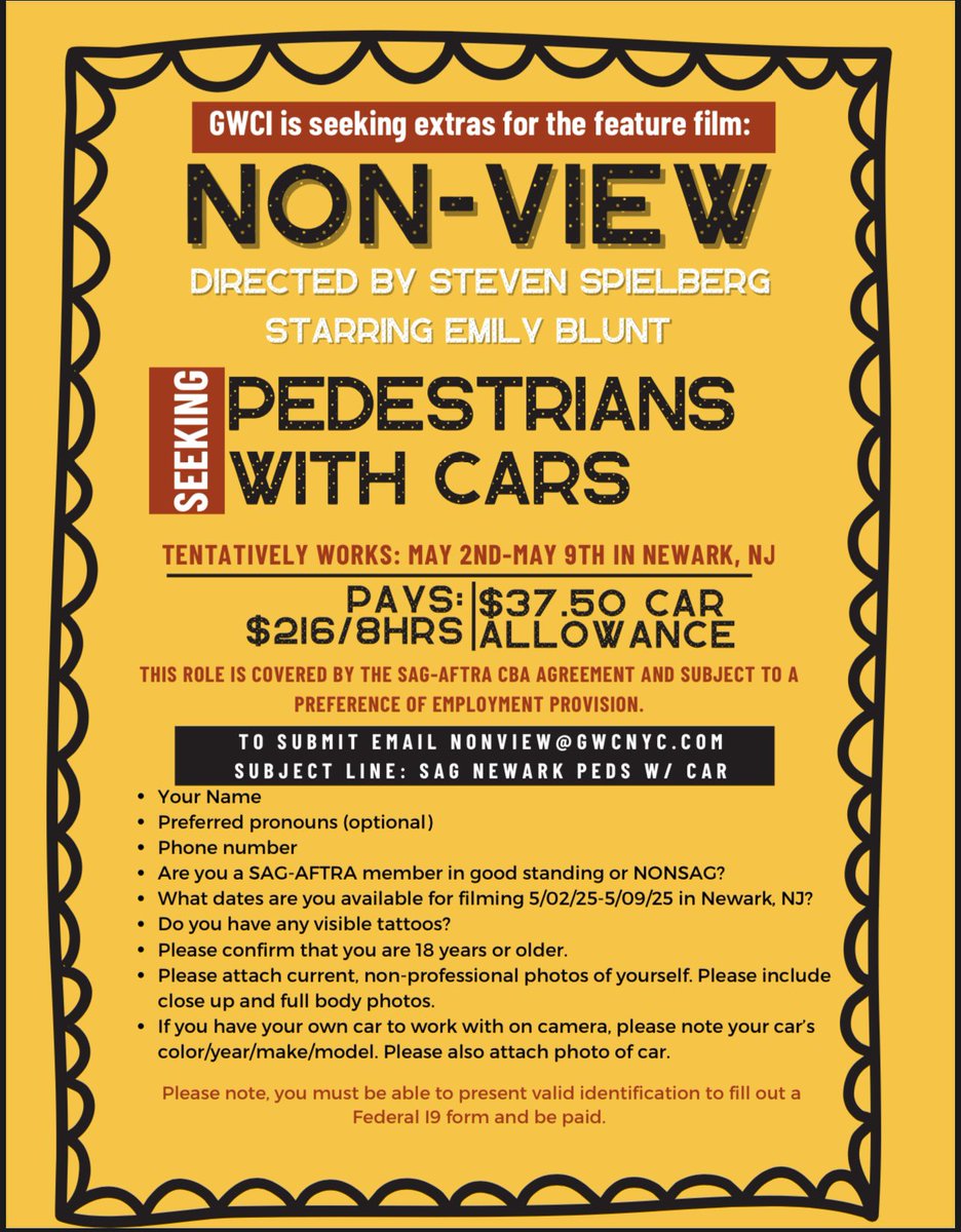 Casting call! For Newark locals! 📣🗯️