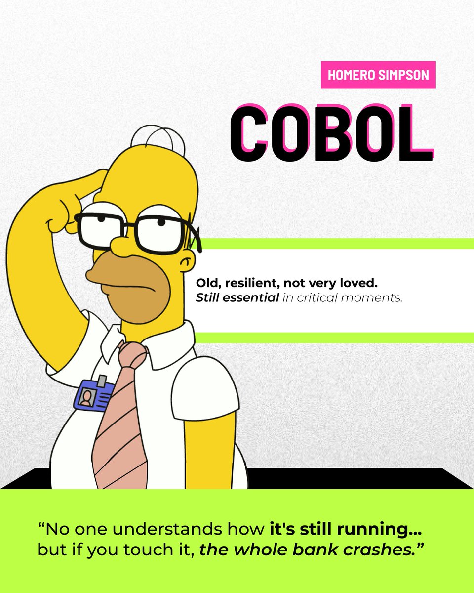 Baufest's tweet photo. 💛 Tomorrow is The Simpsons Day! 🎉

What if each character matched a dev technology? 🍩

In Springfield, everyone has a unique style—just like our coding tools!

👇 Swipe to see which tech fits each character!

#TheSimpsons #DevHumor #SimpsonsCode https://t.co/jTw9VfbYzF