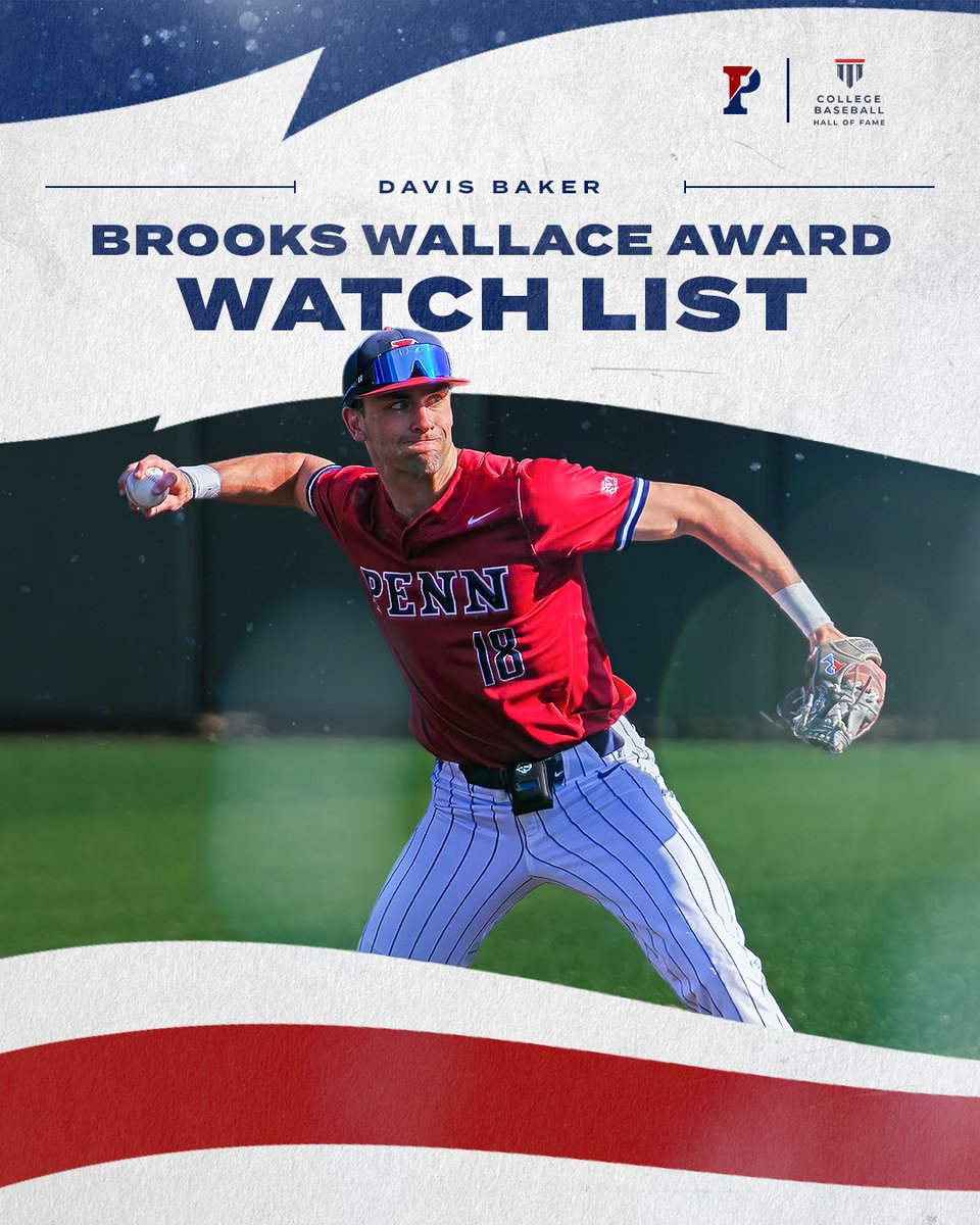 Penn Baseball (@pennbaseball) on Twitter photo One of the nation's best shortstops! βΎ
<a href="/Davis_B_18/">Davis Baker</a> was named to the Brooks Wallace Player of the Year Award Watch List on Friday!
π° goquakers.co/44vVXDr
#QuakeShow | #FightOnPenn One of the nation's best shortstops! βΎ
<a href="/Davis_B_18/">Davis Baker</a> was named to the Brooks Wallace Player of the Year Award Watch List on Friday!
π° goquakers.co/44vVXDr
#QuakeShow | #FightOnPenn