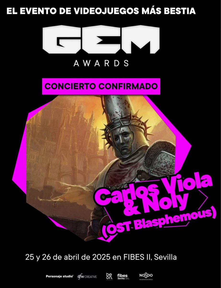 Manuel Soto "Noly" (@manuelsotonoly) on Twitter photo Nos vemos el próximo día 26 de Abril... en Sevilla!!
<a href="/BlasphemousGame/">Blasphemous</a> <a href="/TheGameKitchen/">The Game Kitchen</a> <a href="/GemAwardsInfo/">GEM Awards</a> <a href="/BlasphemousFans/">Devotos Del Penitente</a> Nos vemos el próximo día 26 de Abril... en Sevilla!!
<a href="/BlasphemousGame/">Blasphemous</a> <a href="/TheGameKitchen/">The Game Kitchen</a> <a href="/GemAwardsInfo/">GEM Awards</a> <a href="/BlasphemousFans/">Devotos Del Penitente</a>