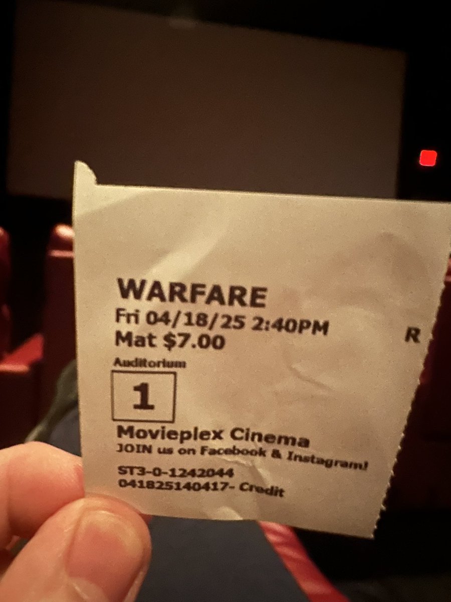 At a different theater for a different movie. Now seated. #Warfare
