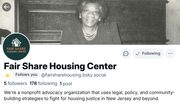 We just joined the party over at Bluesky!

For those of you on there, come and find us at: fairsharehousing.bsky.social