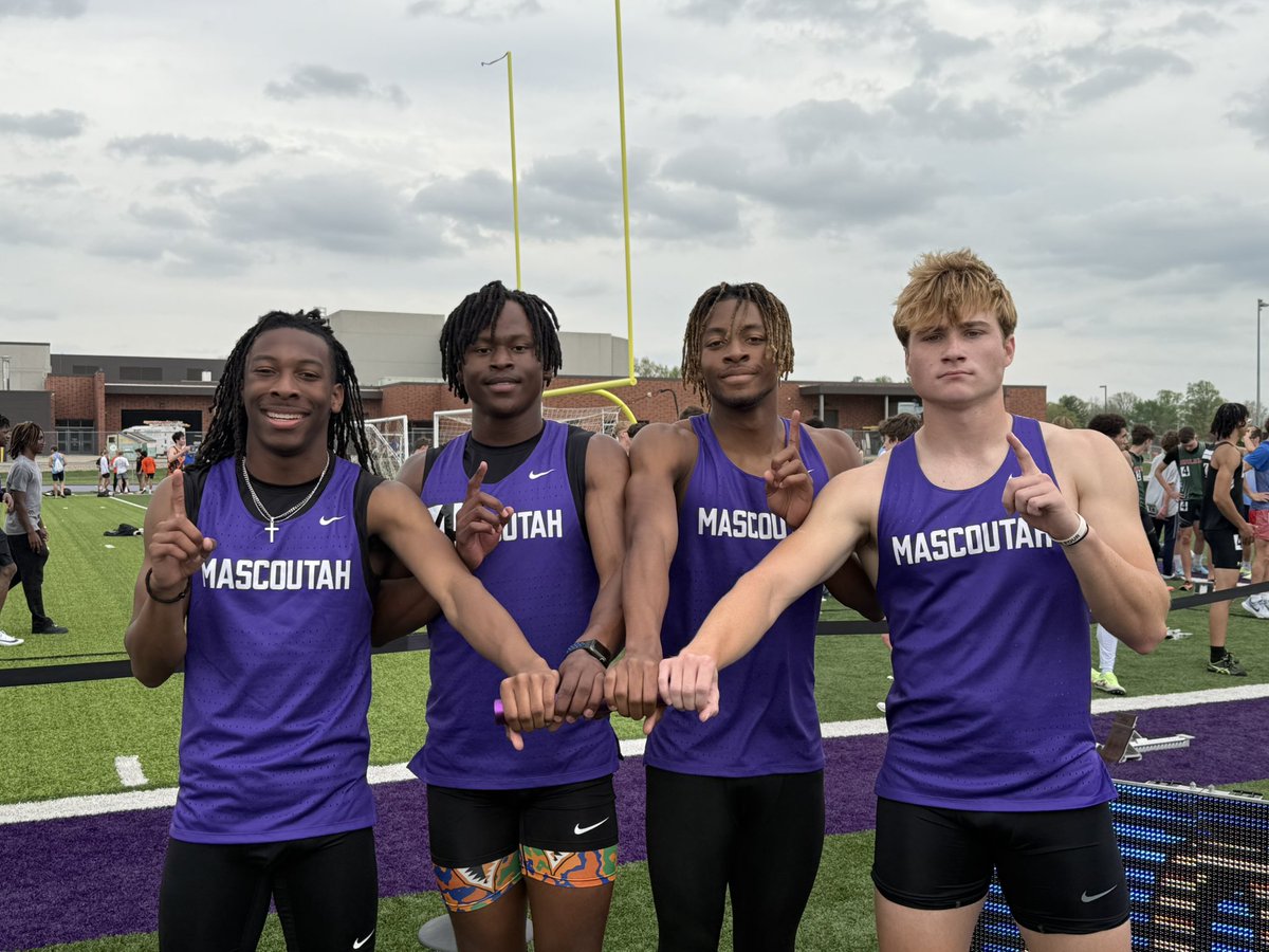Mascoutah wins the 4x200 at the Military Classic! Set a New School Record, a New Meet Record and a New Stadium Record!! 1:28.24!