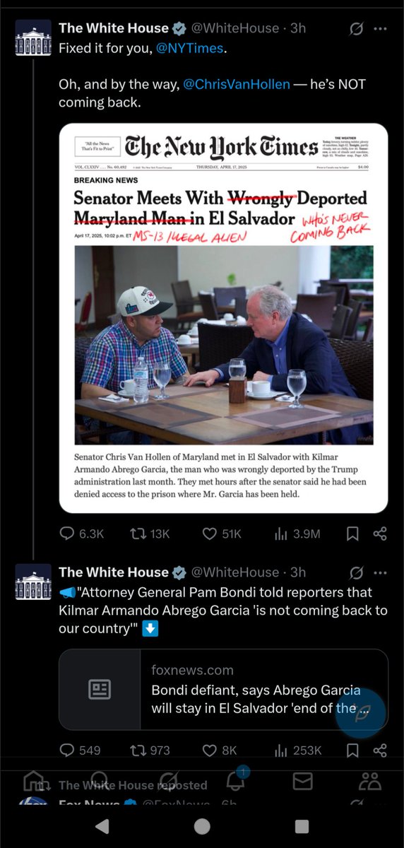 IANAL, but if this isn't evidence of "contempt of court" I don't know what is.  #AbregoGarcia 

Screen cap my own just taken now.