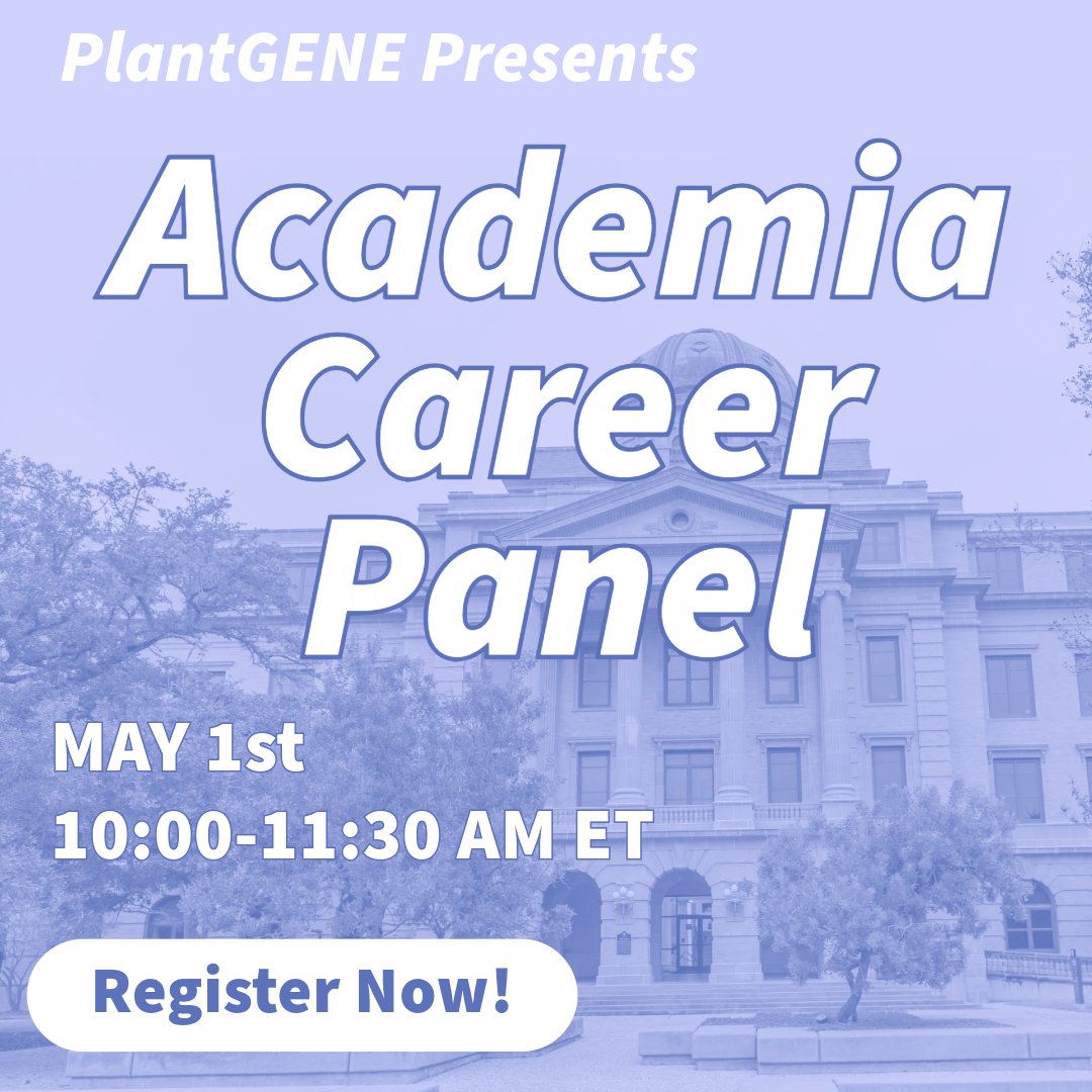 PlantGENE (@plant_gene) on Twitter photo Join us on May 1st to hear from panelists Margaret Young, Veena Veena, Marceline Egnin, and <a href="/EustaquioLazaro/">Lazaro Eustaquio Pereira Peres</a> about careers in Academia!
Register here: cornell.zoom.us/webinar/regist…
#CareersinScience #Academia #PlantScience #biotechnology Join us on May 1st to hear from panelists Margaret Young, Veena Veena, Marceline Egnin, and <a href="/EustaquioLazaro/">Lazaro Eustaquio Pereira Peres</a> about careers in Academia!
Register here: cornell.zoom.us/webinar/regist…
#CareersinScience #Academia #PlantScience #biotechnology