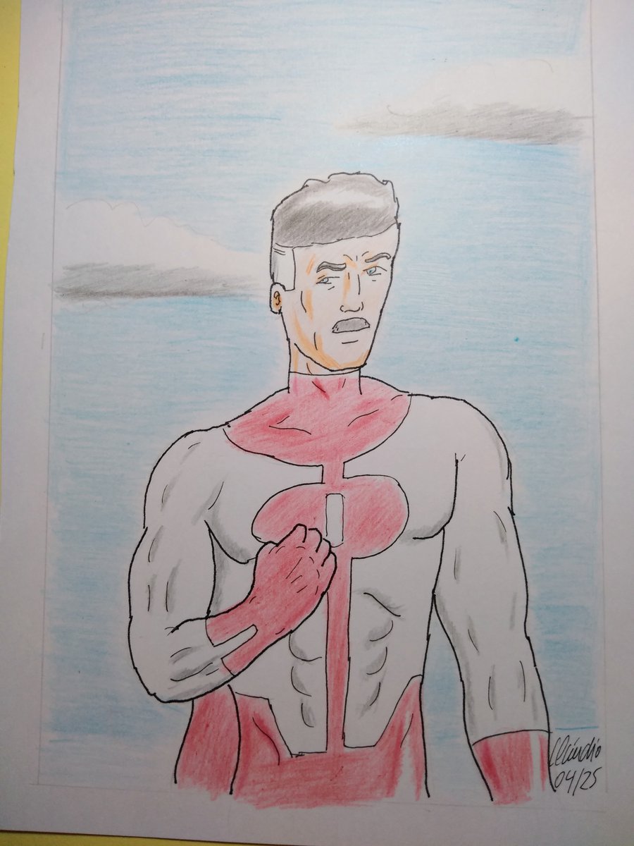 corrclaudio72's tweet photo. Omni Man, a canetas e lápis de cor.#desenho https://t.co/gcjE1vkAr5