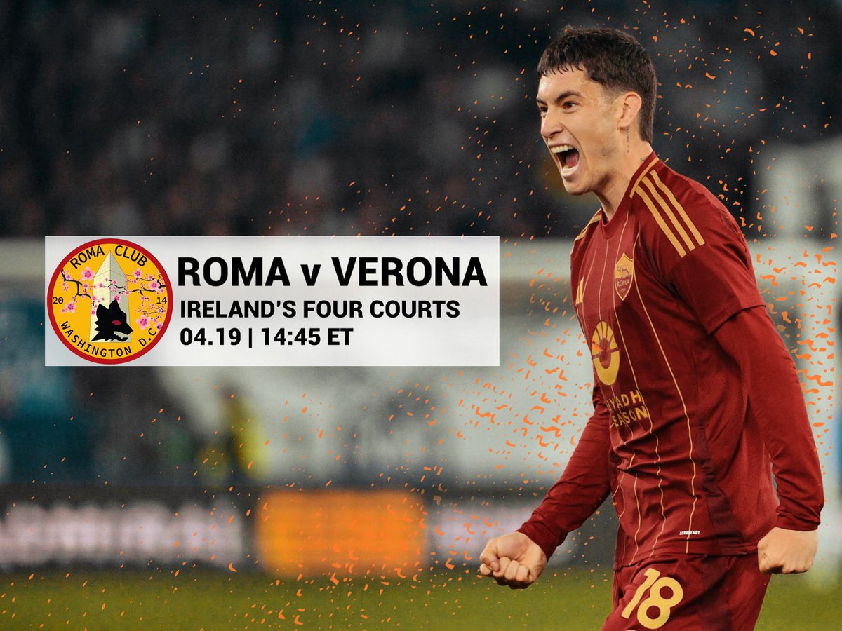 Join #CurvaDC at <a href="/irelands4courts/">Irelands Four Courts</a> to support the Giallorossi as <a href="/OfficialASRoma/">AS Roma</a> take on <a href="/HellasVeronaFC/">Hellas Verona FC</a> in the <a href="/SerieA/">Lega Serie A</a> ! 🌍🏆

Daje Roma Daje!

🟨🟥🟨🟥

📍2051 Wilson Blvd.
📱 DM to join us on Groupme

#ForzaRoma #capitaleperlacapitale #romaverona #giallorossi