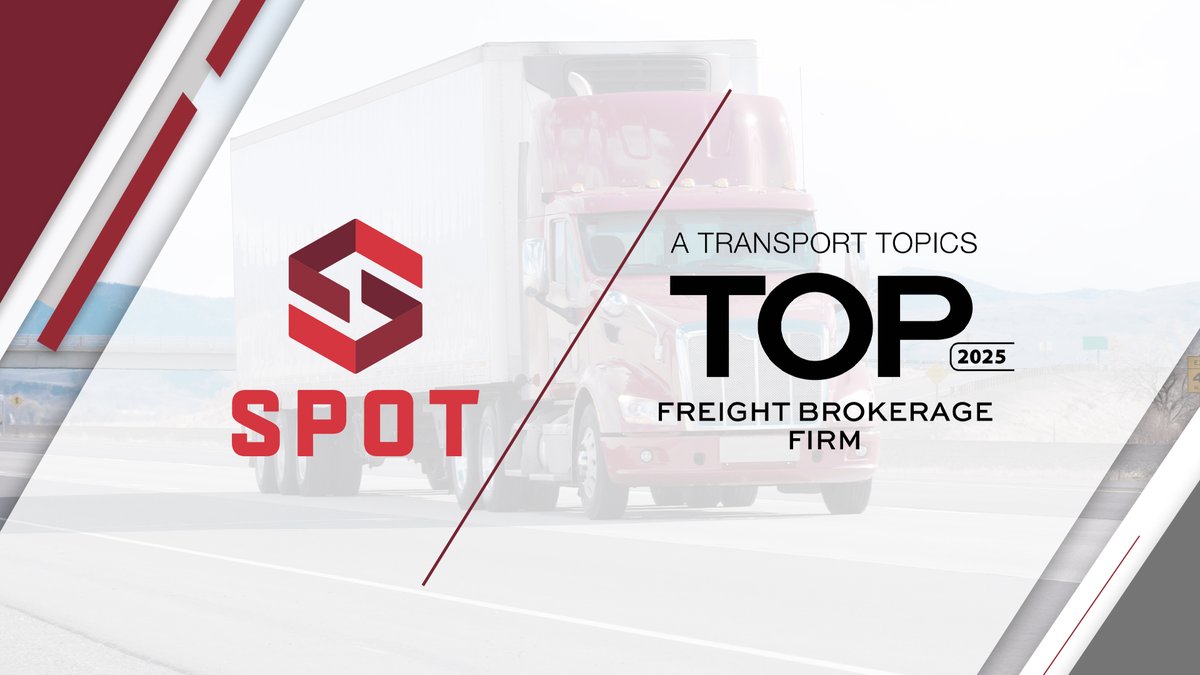 Spot (@spotfreight) on Twitter photo We made the list (again!) 🏆
Spot has been named to the 2025 <a href="/TransportTopics/">Transport Topics</a> Top 100 Logistics Companies List.
📰 Learn more: spotinc.com/news/spot-rank… We made the list (again!) 🏆
Spot has been named to the 2025 <a href="/TransportTopics/">Transport Topics</a> Top 100 Logistics Companies List.
📰 Learn more: spotinc.com/news/spot-rank…