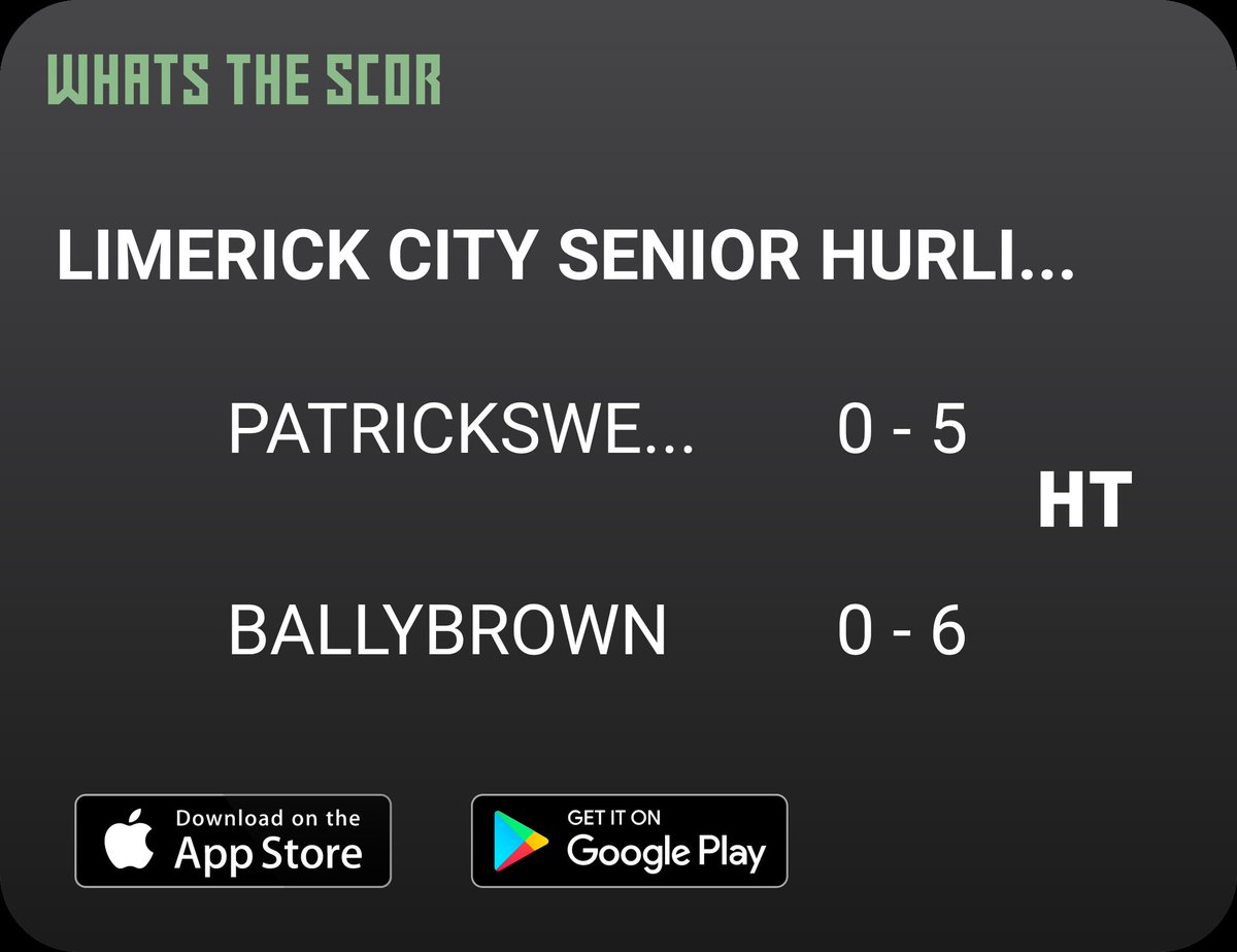 Patrickswell GAA & Camogie (@patrickswellgaa) on Twitter photo Get Live Score Updates straight to your phone, download Whats The Scor. Follow us on <a href="/WhatstheScor/">Whats The ScĂłr</a> Get Live Score Updates straight to your phone, download Whats The Scor. Follow us on <a href="/WhatstheScor/">Whats The ScĂłr</a>