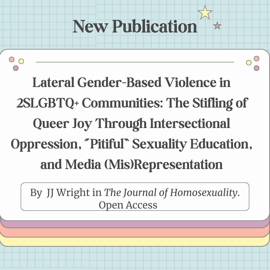 I'm excited to share this new paper that addresses a critically understudied area of sexual and gender-based violence research. Read the article (open access) here: tandfonline.com/doi/full/10.10… #endgbv #queerjoy