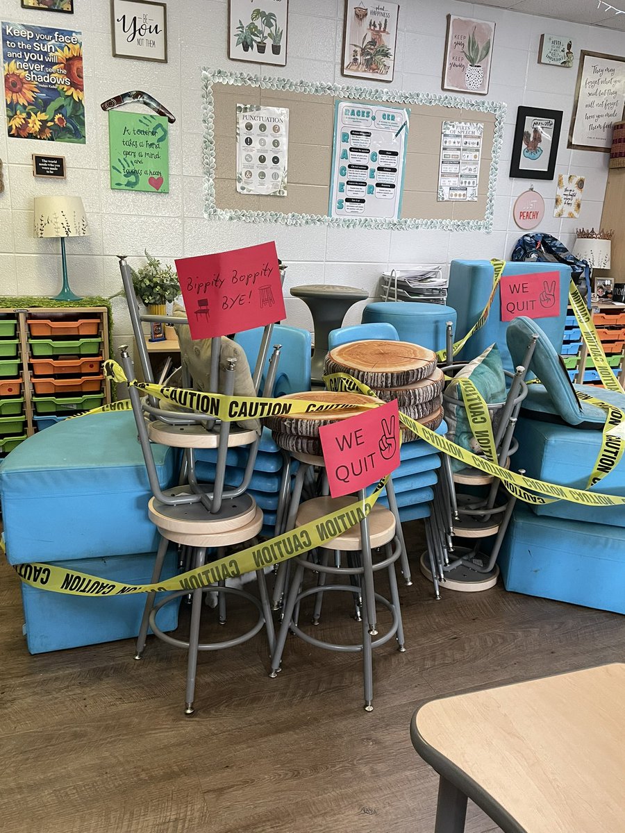GraceLearning's tweet image. The Day the Furniture Quit! 🛑Thank goodness we have AMAZING writers in our classroom! By writing letters, our class was able to persuade the furniture to come back to work! 😃👏🏼@NatcherElem