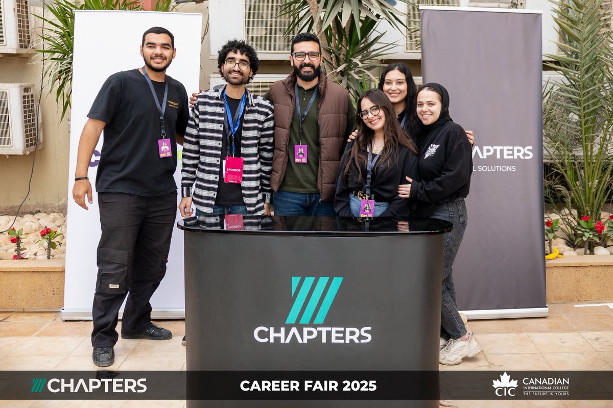 Chapters_EG's tweet photo. Proud to be part of CIC’s Career Fair 2025! A day full of energy and ambition. 

Thank you to everyone who visited our booth. 

Stay tuned as we are preparing for something new.

#chaptersdigitalsolutions #careerfair2025 #cic https://t.co/mNVEYJGhQU
