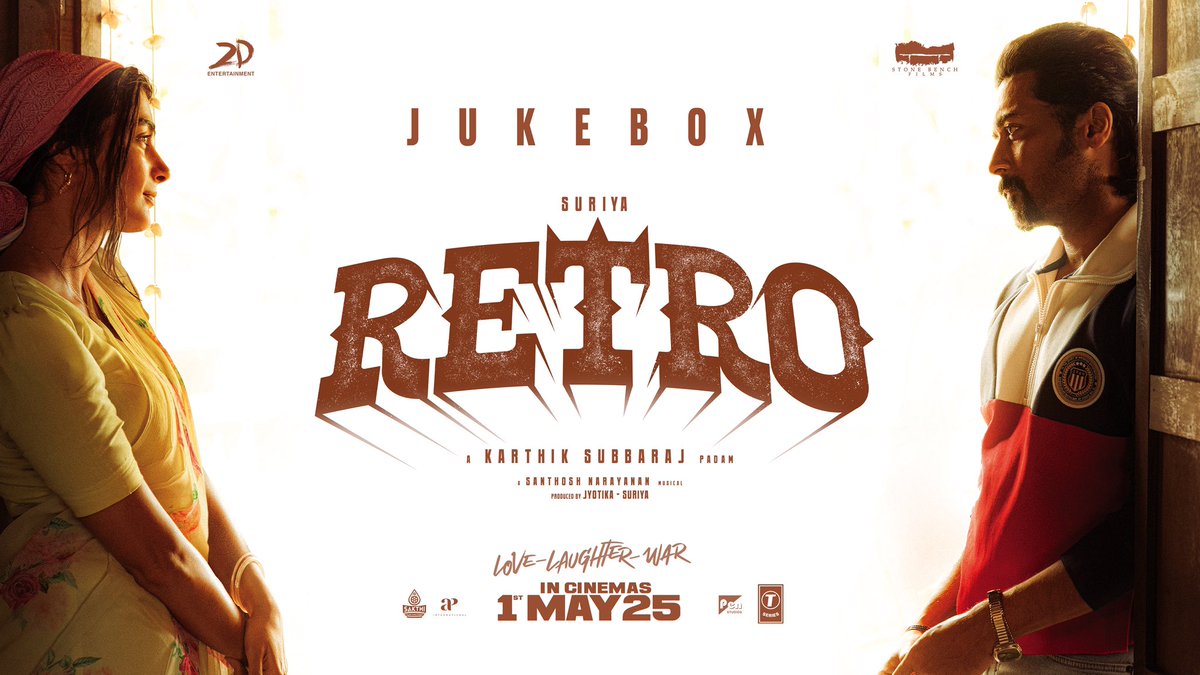 Sakthi Film Factory (@sakthifilmfctry) on Twitter photo Passion, chaos and everything in between - The #RetroJukebox has it all 🔥
#Retro Audio OUT NOW
▶️ youtu.be/llEOhCl71Xo
#Retro #LoveLaughterWar #RetroFromMay1
@Suriya_Offl #Jyotika <a href="/karthiksubbaraj/">karthik subbaraj</a> <a href="/hegdepooja/">Pooja Hegde</a> <a href="/Music_Santhosh/">Santhosh Narayanan</a> <a href="/prakashraaj/">Prakash Raj</a> <a href="/C_I_N_E_M_A_A/">joju george</a> <a href="/rajsekarpandian/">Rajsekar Pandian</a> Passion, chaos and everything in between - The #RetroJukebox has it all 🔥
#Retro Audio OUT NOW
▶️ youtu.be/llEOhCl71Xo
#Retro #LoveLaughterWar #RetroFromMay1
@Suriya_Offl #Jyotika <a href="/karthiksubbaraj/">karthik subbaraj</a> <a href="/hegdepooja/">Pooja Hegde</a> <a href="/Music_Santhosh/">Santhosh Narayanan</a> <a href="/prakashraaj/">Prakash Raj</a> <a href="/C_I_N_E_M_A_A/">joju george</a> <a href="/rajsekarpandian/">Rajsekar Pandian</a>