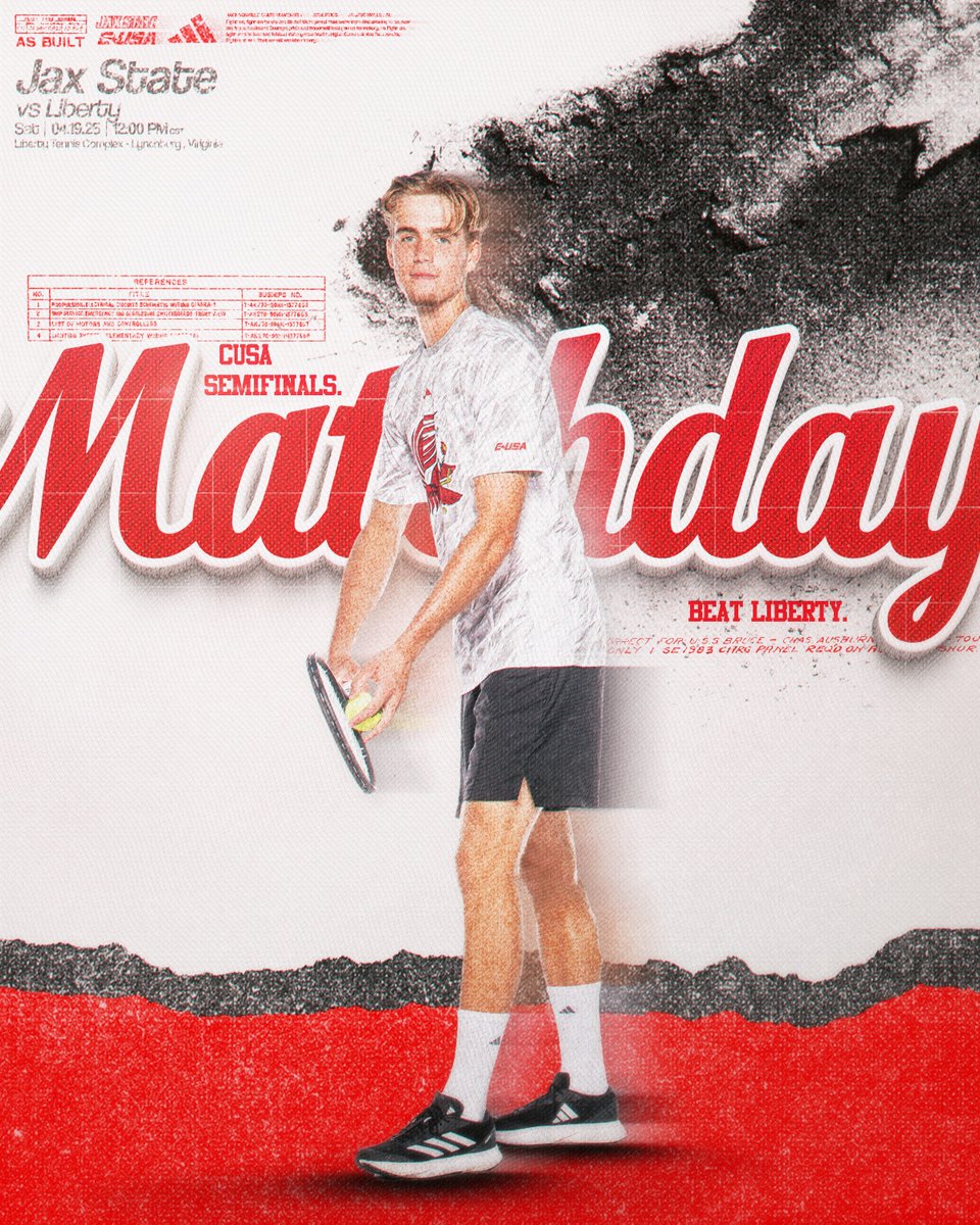 𝙎𝙚𝙢𝙞𝙛𝙞𝙣𝙖𝙡 𝙎𝙝𝙤𝙬𝙙𝙤𝙬𝙣 👀

🆚 Liberty
⌚️ 12 PM CT (1 PM ET)
📍 Liberty Tennis Complex
📺 ESPN+
📊 JaxStateSports.com

#StayCocky🐔 | #FearTheBeak👌