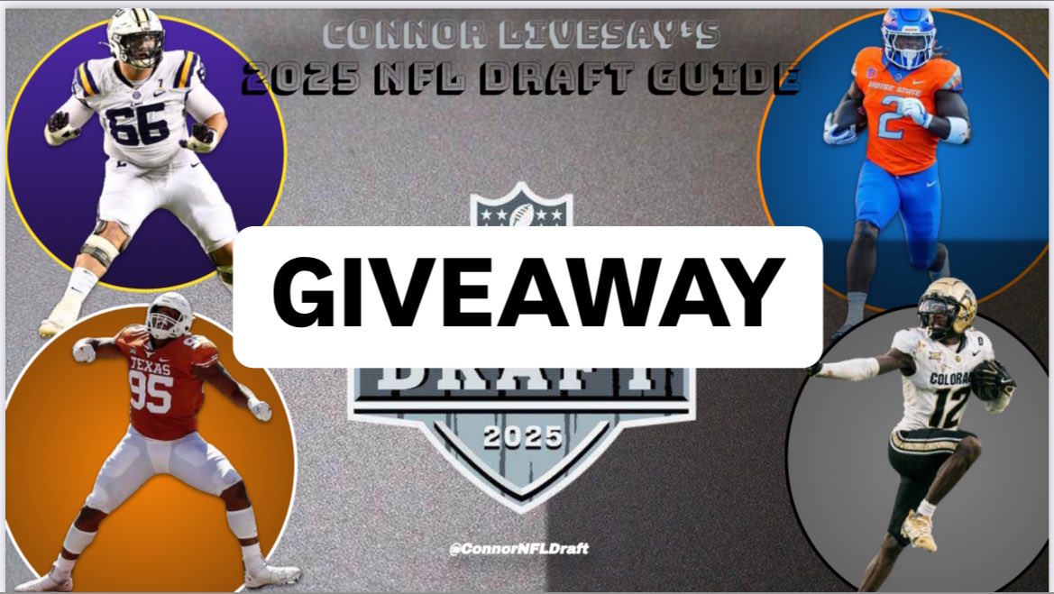 ConnorNFLDraft's tweet image. We have two guides to giveaway thanks to donations from @ekmuniz09 and @iambrycecarlson!

RT this tweet and we’ll select two winners randomly at 8PM.