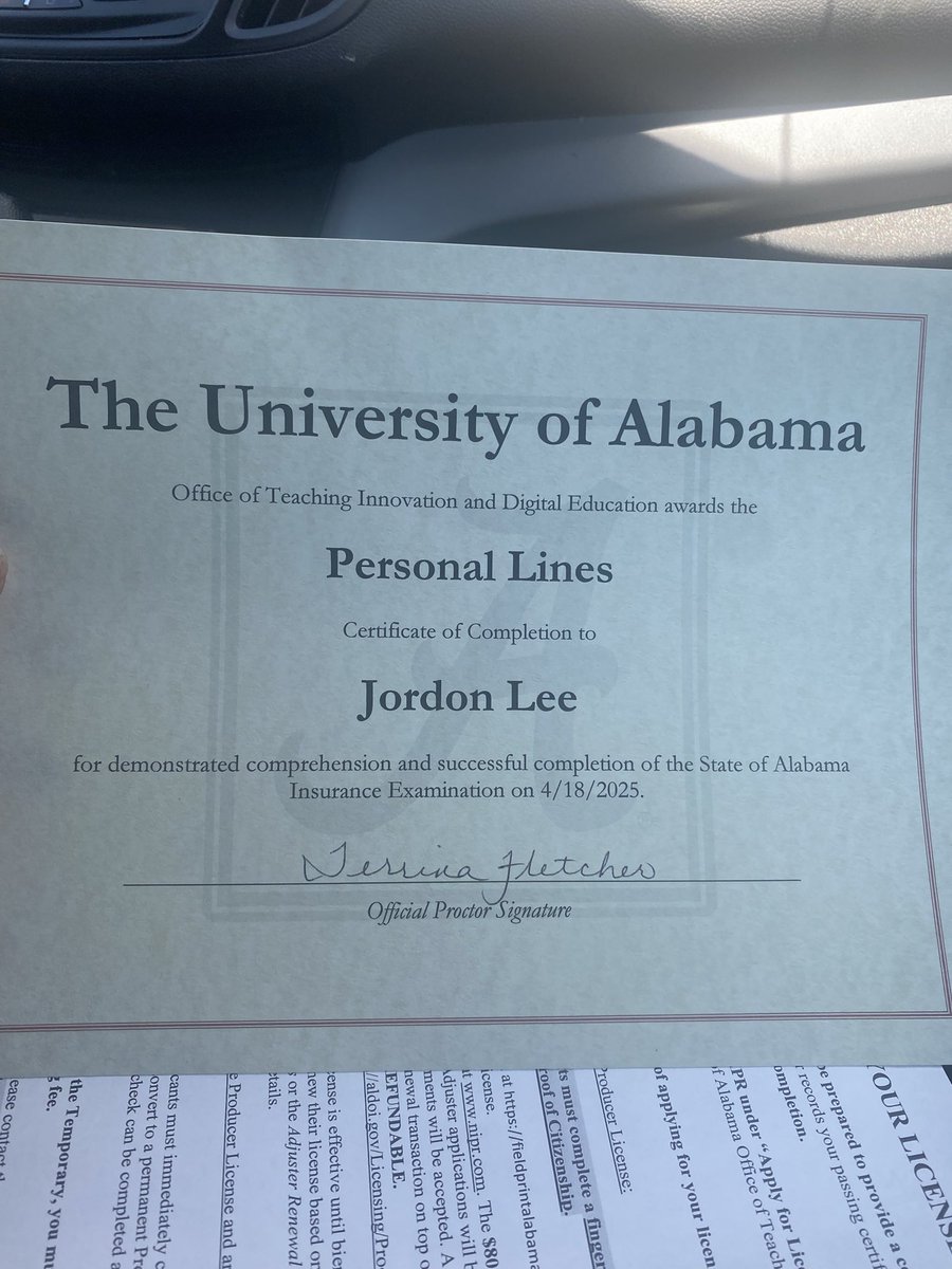 BY THE GRACE OF GOD I PASSED MY PERSONAL LINES TEST IM SO HAPPY I COULD CRY (and I already am)