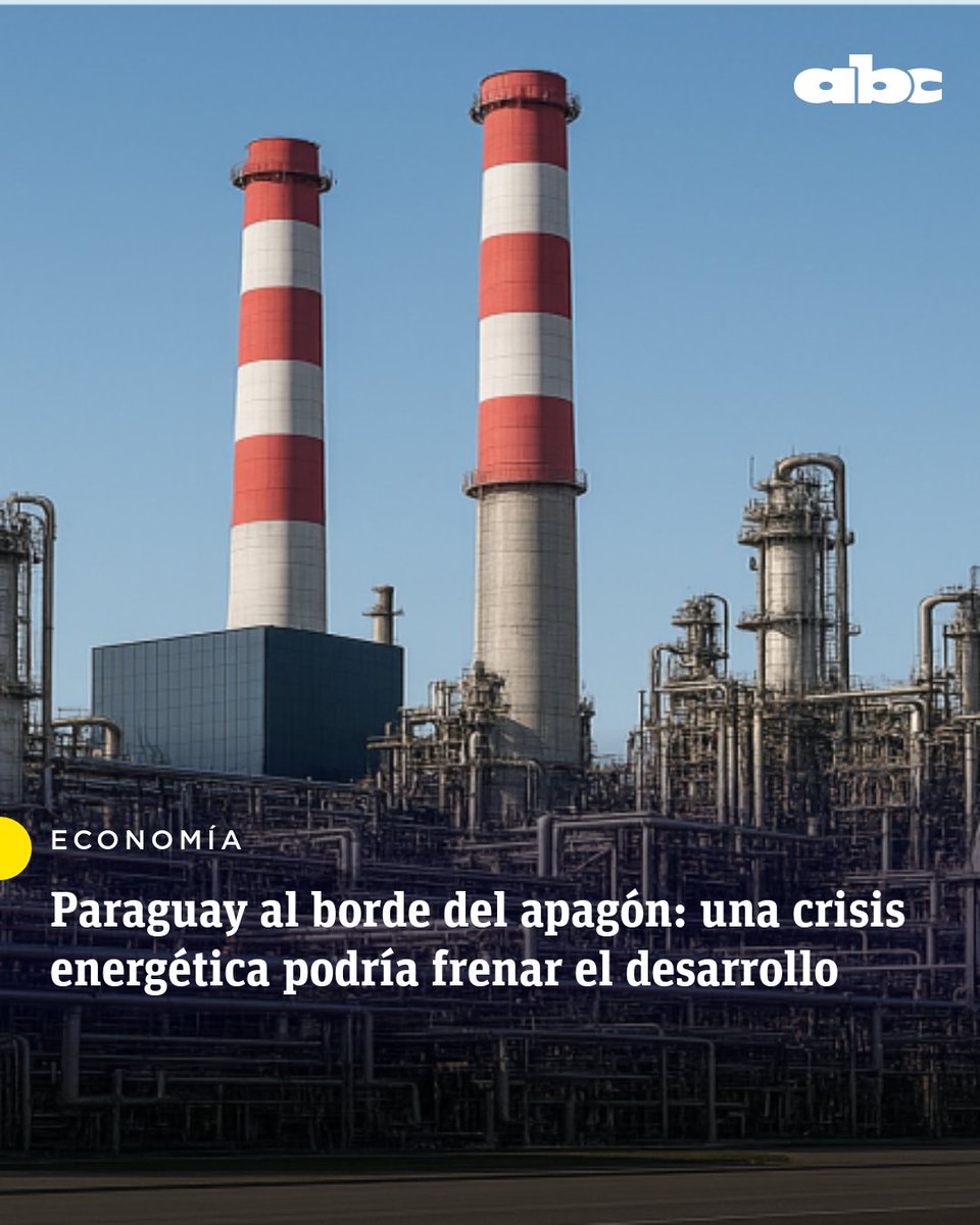 ABCDigital's tweet photo. Paraguay enfrenta una amenaza estructural de escasez energética que, de no abordarse con urgencia, podría derivar en una crisis con profundas consecuencias económicas y sociales.

Según el más reciente informe del Centro de Estudios Económicos de la Unión Industrial Paraguaya, el país podría sufrir un colapso en su capacidad de generación eléctrica a partir del 2030.

🔴 WhatsApp: https://t.co/aAPBX7cxWp

Más detalles: https://t.co/JEl3Y5d2IN