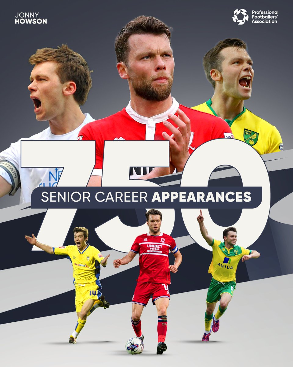 From Elland Road to the Riverside via Norwich. ⭐️

Jonny Howson made his 750th senior career appearance today. An incredible milestone. 👏