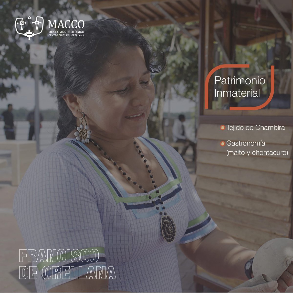 museo_MACCO's tweet photo. #DíaPatrimonioCultural I En Francisco de Orellana, el patrimonio no está solo en los libros o en los museos.
Está en las manos sabias que tejen chambira. Está en cada sorbo de chicha Está en las piezas antiguas, en los documentos que cuentan nuestra historia. https://t.co/G343LYMXFp