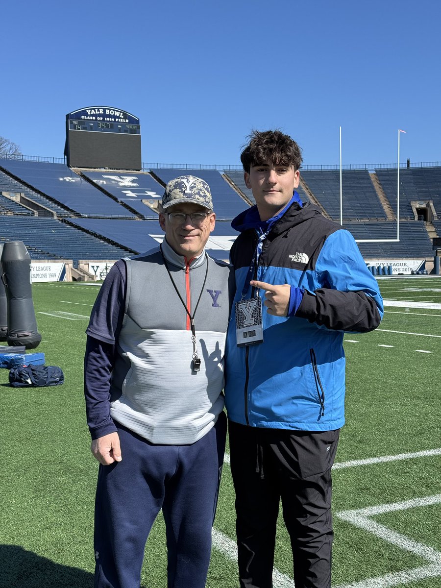 BenFerber11's tweet image. Was great being in New Haven yesterday for a @yalefootball spring practice. Thank you @StevenVashel and @CoachRenoYale for having me out and sitting down to meet with me. Can’t wait to be back this summer! @JETB12 @SpecialTeamsU @HKA_Tanalski @IMGAFootball @Get__Recruited