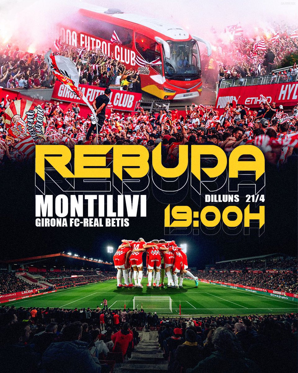 CristhianStuani's tweet image. REBUDA 🚨🚨
A les 19:00h, a Montilivi, fer que l’equip senti el caliu de la seva gent.
Sortir al carrer, fem-nos sentir, que es noti que som el Girona
Som valents, som tossuts i no caminarem sols.
Lluitarem junts fins al final