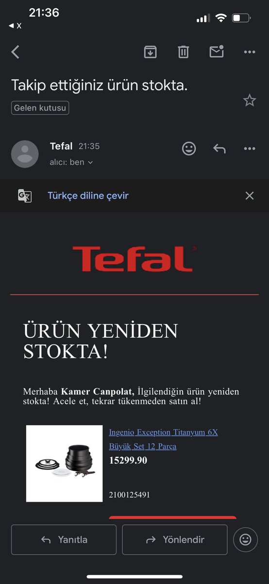 kamerozturkoglu's tweet photo. çeyiz alma döneminde belli ki 55 kere stok alarmı kurmuşum tencereyi aldıktan 2 yıl sonra hâlâ stok maili geliyor 😋😋😋 https://t.co/AYI59lSODd