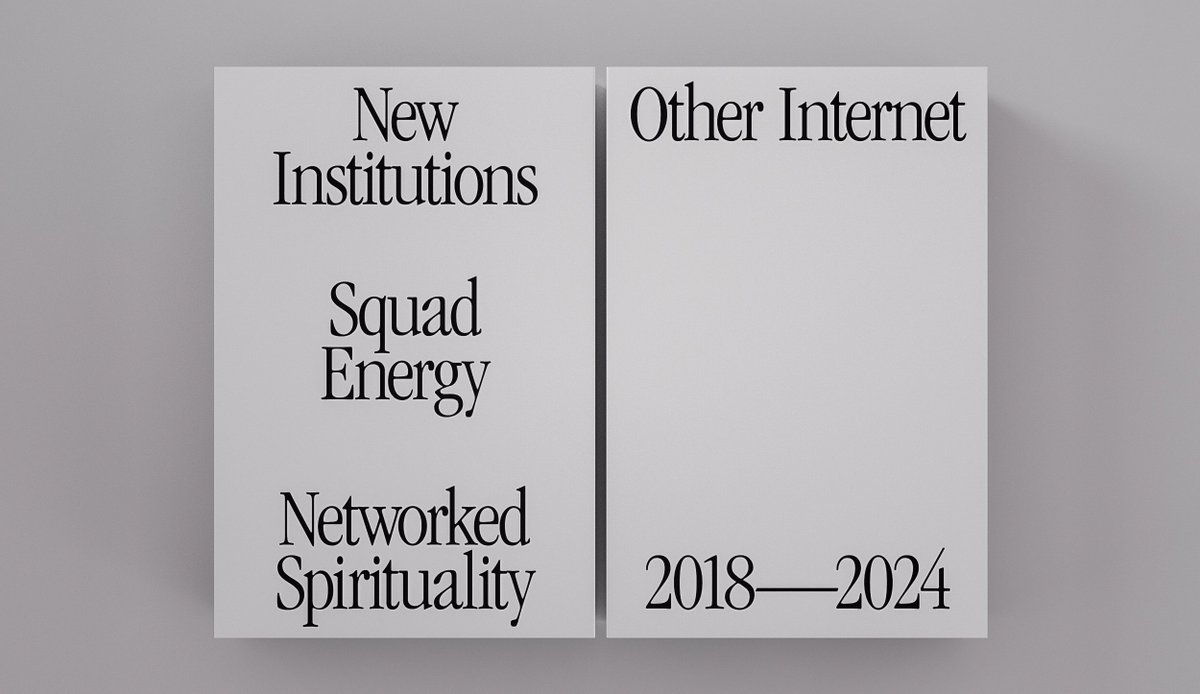 tobyshorin's tweet image. The Other Internet book is finally here, documenting 6 years of research on crypto, cultural economies, and internet subcultures.
otherinternet.metalabel.com/other-internet…
This book is many things at once:
1. A memorial artifact, rendering all our essays beautifully a physical publication for…