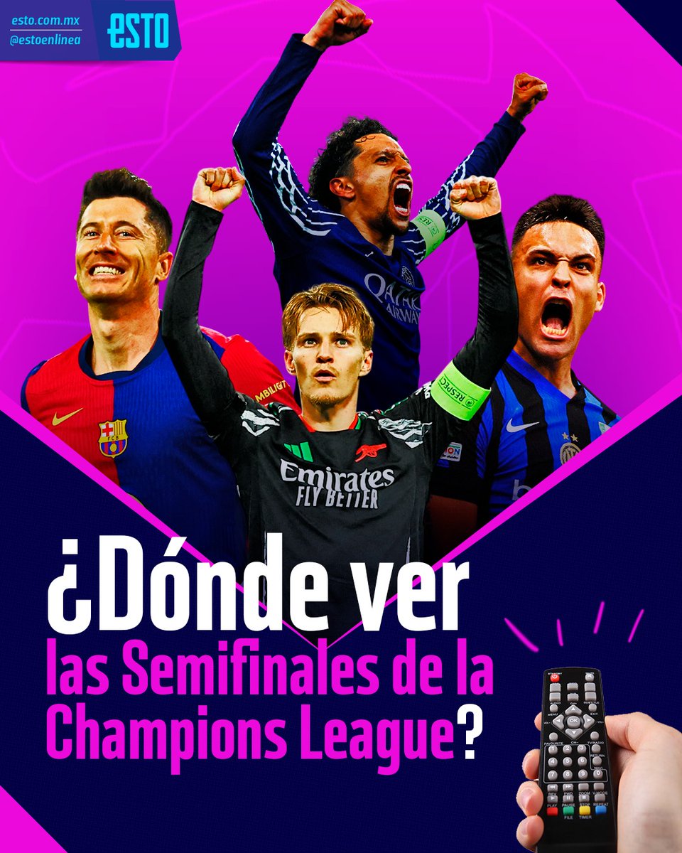 estoenlinea's tweet photo. A UN PASO DE CONOCER A LOS EQUIPOS QUE PODRÁN LEVANTAR LA OREJONA. 🤩🚨

Las Semifinales de la Champions League están por escribirse y aquí te dejamos las fechas para que vayas apartando el día para verlas. 👇

https://t.co/Xf961E9W8h https://t.co/EjhsYK22DZ