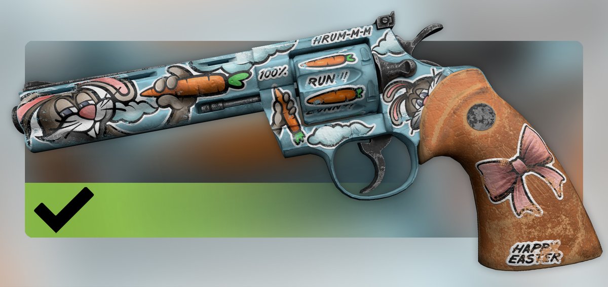 Oh, yeah! My Easter Python was added to the game today! I'm insanely excited and want to say thank you to everyone, specifically
<a href="/Helkus/">Helk</a>
<a href="/gerrmanman/">ThatGermanGuy</a>
<a href="/FcpnchStds/">facepunch</a>
<a href="/playrust/">Rust</a>
and those who believe in me and support me!
You can buy it at the link: store.steampowered.com/itemstore/2524…
Happy Easter!