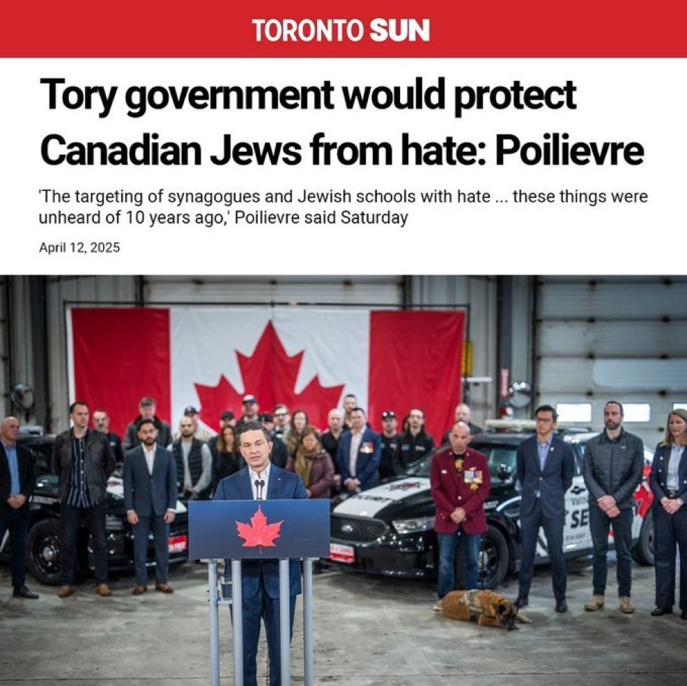 To my Jewish friends in Canada 🇨🇦:
If you don't get out and vote for Conservatives and <a href="/PierrePoilievre/">Pierre Poilievre</a>, you may have to get out of Canada due to the rising antisemitism!