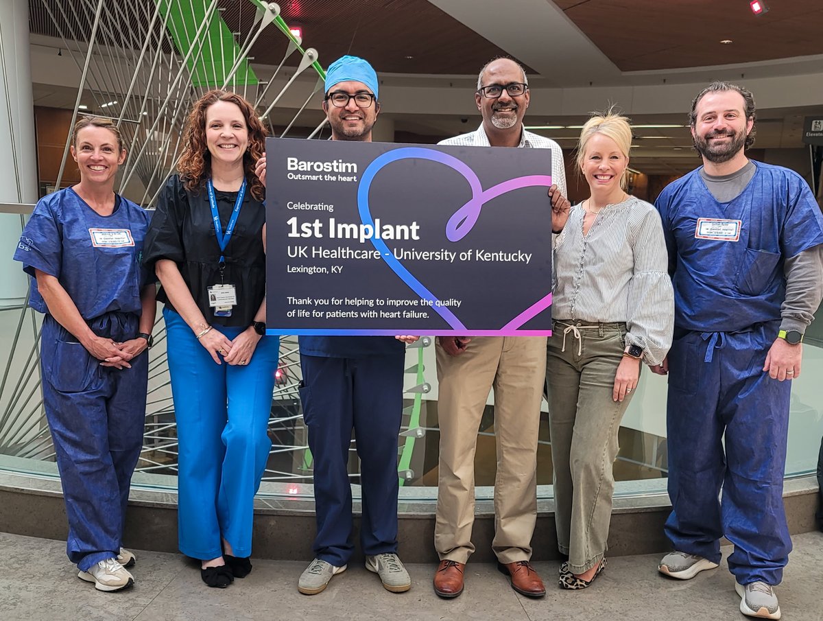 CVRx | Barostim (@cvrx_barostim) on Twitter photo We're honored to partner with Dr. Navin Rajagopalan, Dr. Samuel C. Tyagi, Julia Jones, Stacy Ford and the team at <a href="/UK_HealthCare/">UK HealthCare</a> - University of Kentucky on their first #Barostim implant. Their patients now have access to a novel device therapy to improve symptoms of We're honored to partner with Dr. Navin Rajagopalan, Dr. Samuel C. Tyagi, Julia Jones, Stacy Ford and the team at <a href="/UK_HealthCare/">UK HealthCare</a> - University of Kentucky on their first #Barostim implant. Their patients now have access to a novel device therapy to improve symptoms of