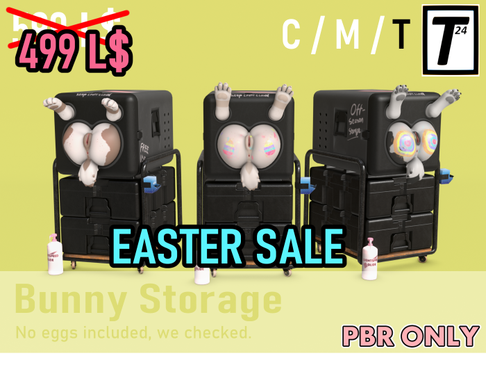 Since it's easter this weekend, this thing is gonna be 20% off for a limited time 👀🥚🐰

marketplace.secondlife.com/p/T24-Bunny-St…