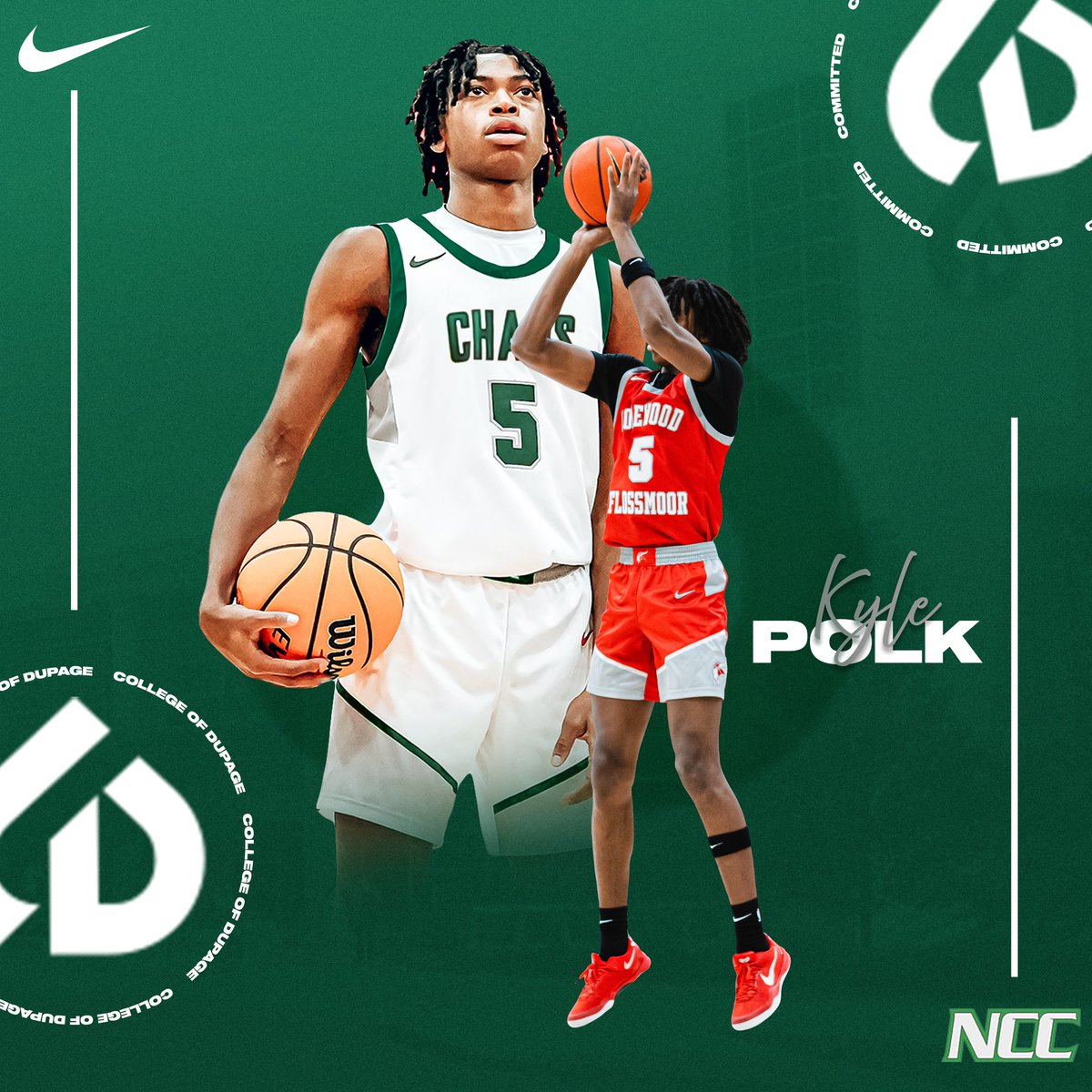 I am truly blessed to announce my commitment to The College Of Dupage!!🟢⚪️