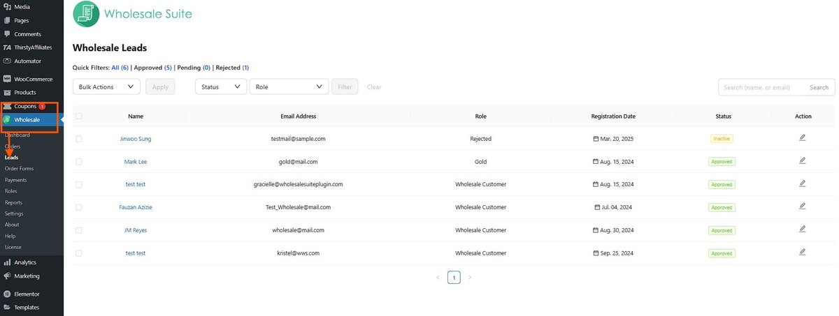 Awesome Motive (@awesomemotive) on Twitter photo Our friends over <a href="/wholesalesuite/">Wholesale Suite</a> have made managing wholesale leads a whole lot easier with the new WooCommerce leads admin page!
The WooCommerce leads admin page significantly improves how store owners manage wholesale customers. Here’s how it makes the process easier:
1. Our friends over <a href="/wholesalesuite/">Wholesale Suite</a> have made managing wholesale leads a whole lot easier with the new WooCommerce leads admin page!
The WooCommerce leads admin page significantly improves how store owners manage wholesale customers. Here’s how it makes the process easier:
1.
