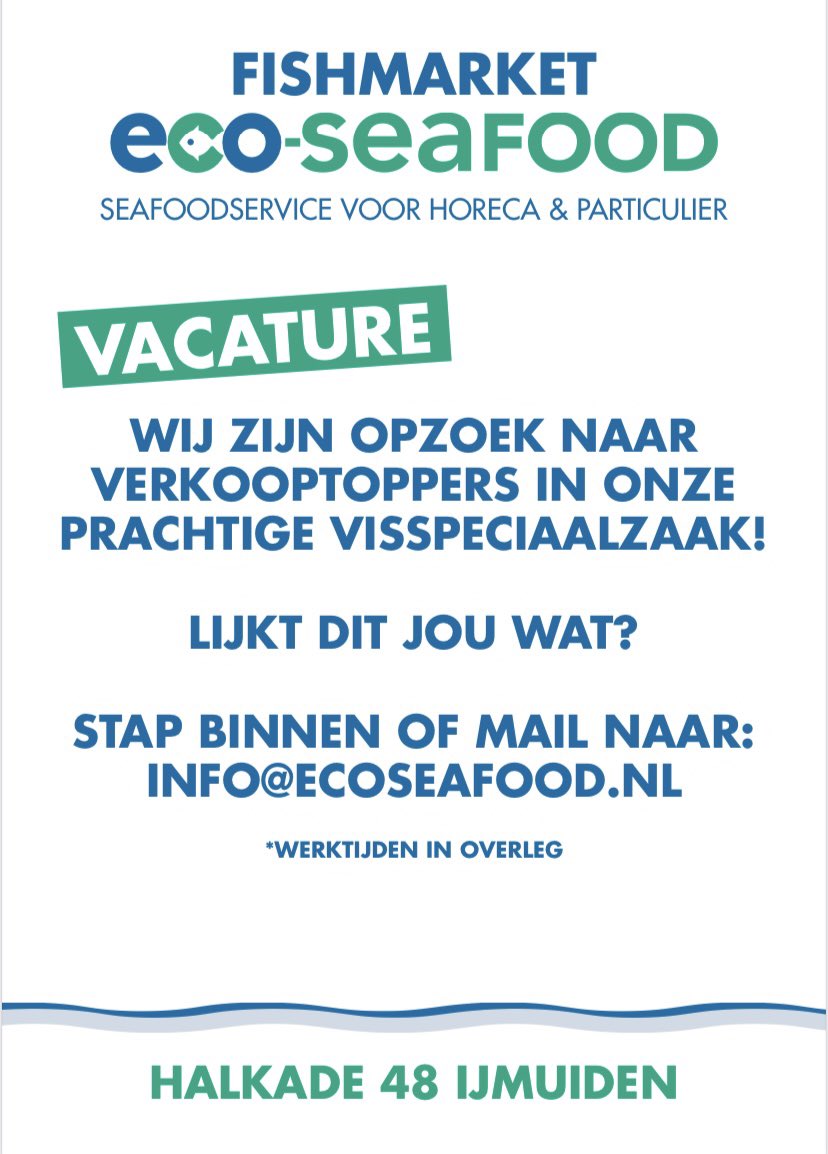 ecoseafood's tweet photo. Zaterdag gehele dag geopend voor al uw #Viswensen Verse &amp; Gerookte #Zalm, top #Oesters, #Kreeft, #Krab, #Gambas, Schitterende #presentatie vers #Vis, #Schaaldieren &amp; #Schelpdieren Halkade 48 #IJmuiden https://t.co/ucK8BbVjTA