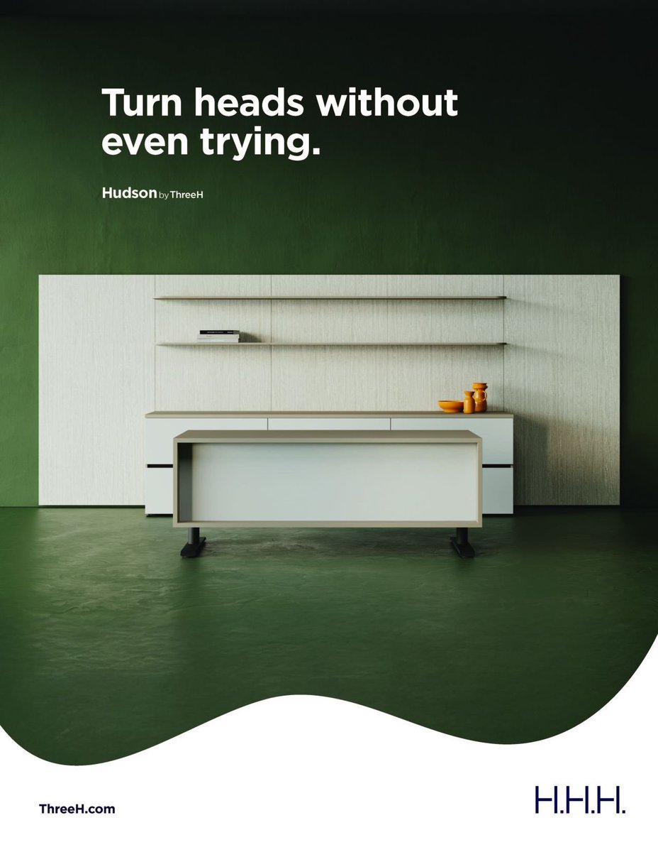 leighh's tweet photo. New campaign and one of the first where my kid wrote all the copy including headlines. I had done the OG #brand. I love it. #threeh #officedesign #neocon https://t.co/BCxcrJ9im3
