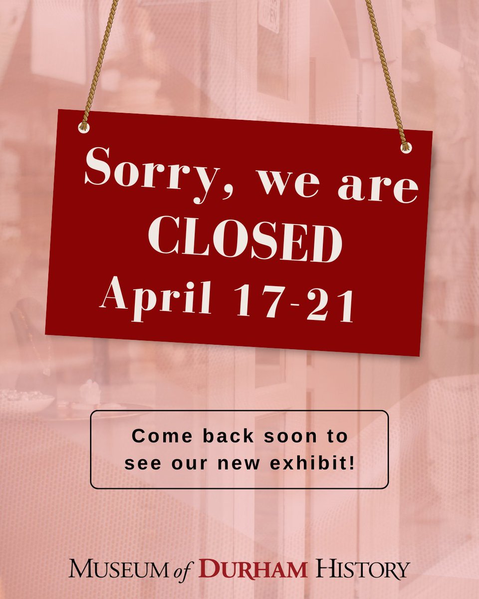 Museum of Durham History (@durhamhistory) on Twitter photo ๐ง Heads up! The Museum of Durham History will be closed April 17โ21 as we install our newest exhibit, "Unearthing Stories of Geer Cemetery." We canโt wait to share these powerful stories with you on April 25th at the grand opening!
#durhamhistory #geercemetery #archaeology ๐ง Heads up! The Museum of Durham History will be closed April 17โ21 as we install our newest exhibit, "Unearthing Stories of Geer Cemetery." We canโt wait to share these powerful stories with you on April 25th at the grand opening!
#durhamhistory #geercemetery #archaeology